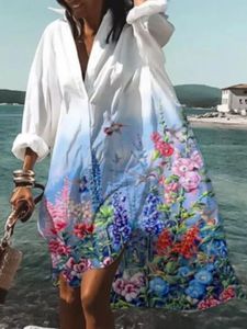 Robes de maternité 5XL chemise Dres été décontracté imprimé lâche plage femme élégant bohème vacances robe d'été 230425