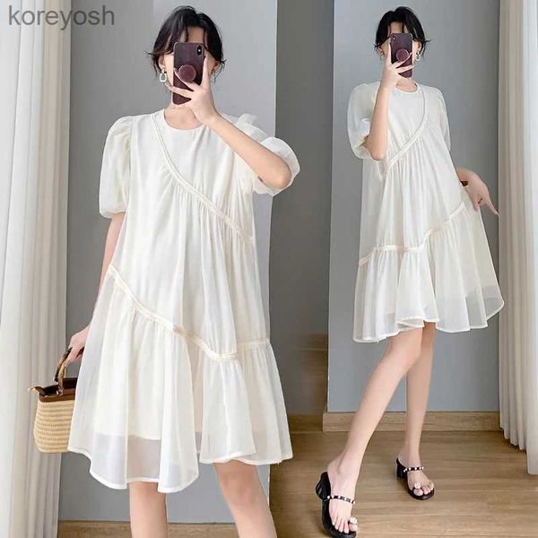 Robes de maternité 7804 #2023 été nouveauté mode coréenne robe de maternité douce belle une ligne vêtements amples pour les femmes enceintes grossesse CuteL231012