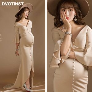 Robes de maternité Dvotinst femmes Pographie accessoires Vcou grossesse élégante sirène robe de soirée Studio Poshoot Po vêtements 230320