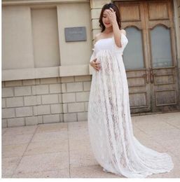 Zwangerschapsjurken Elegante kanten jas pogografie putten zwangerschapskleding zwangerschap fantasie po 230425