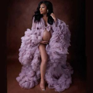 Robes de maternité Élégants robes de tulle de fête pour femmes enceintes 2023 Session photo de robe longue sexy