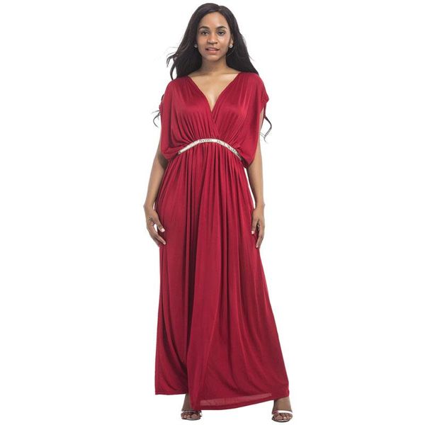 Robes de maternité robe de soirée pour femmes enceintes vêtements longs col en v en vrac diamant ceinture grossesse dame robes Gravidas