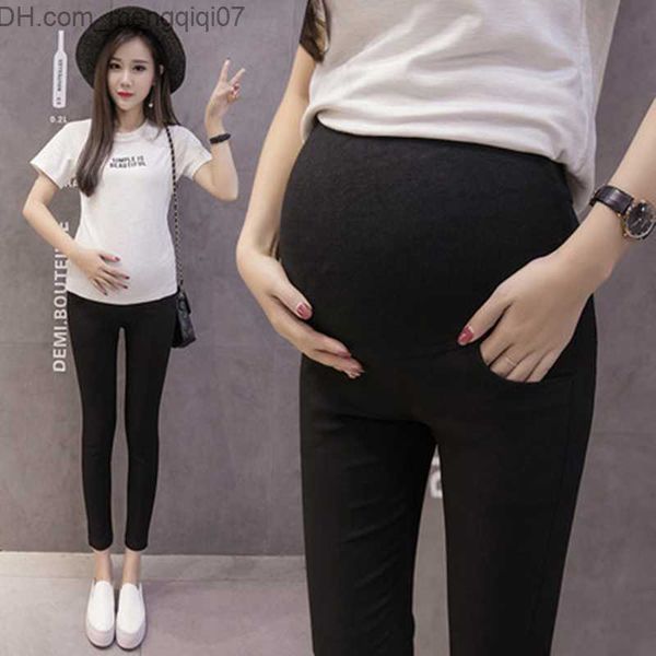 Robes de maternité à la mode femmes enceintes automne et hiver pantalon coréen pantalon ventre mince avec un pantalon de jambe crayon mince Z230728