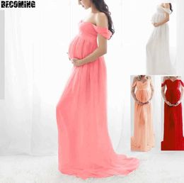 robes de maternité pour séance photo Robe grande taille Photographie de grossesse Robe de maternité sexy Prise de vue Photo Robe enceinte d'été Q0713