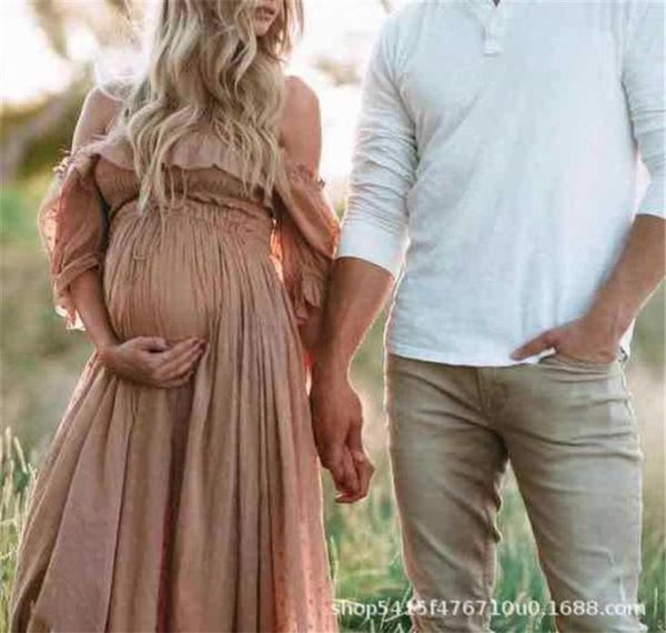Robes de maternité pour Po Shoot robe de grossesse accessoires de photographie robes de robe Maxi pour les femmes enceintes Clothes283G1555723