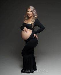 Zwangerschapsjurken Voor Po Shoot Sexy Uitgesneden Voorkant Open Backless Maxi Jurk Bruiloft Pography Zwangere Vrouwen Kleding 240326