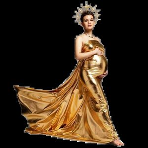 Robes de maternité Golden enceinte femme photographie accessoires de vêtements d'emballage Contexte adapté au tissu élastique brillant argenté H240517