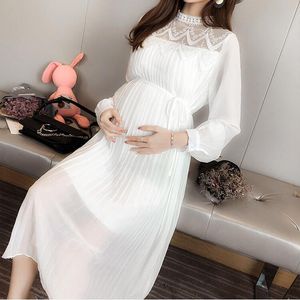 Robes de maternité dentelle en mousseline de soie robe de maternité grossesse femmes enceintes mariage plissé séance photo accessoires de photographie printemps été vêtements 20220907 E3