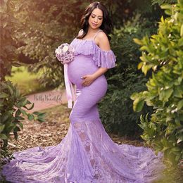 Robes de maternité dentelle pographie accessoires grossesse pour Po Shoot enceinte Maxi robe SXL 230425