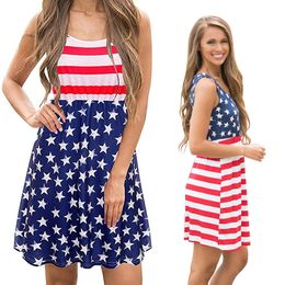 Robes de maternité Ladies Stars Imprimer des jupes plage robe rayée American Flag Independence National Day USA 4 juillet Vêtements M3438