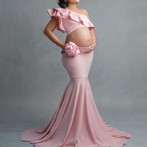 Robes de maternité Dernières Sexy Po Accessoires de tir Hauts à volants Jupe longue Costumes Femmes enceintes Baby Shower Pographie 230425
