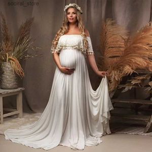 Vestidos de maternidad Vestidos de maternidad Accesorios de fotografía Vestido largo sin hombros para embarazadas Vestido largo para mujeres embarazadas Baby Showers Sesión de fotos 2023 L240308