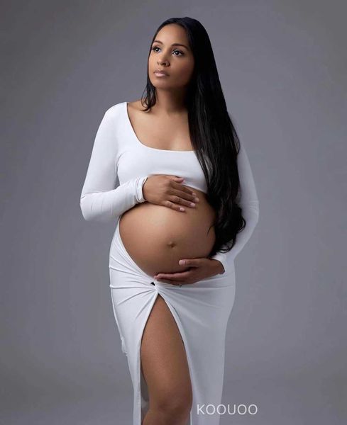 Robes de maternité photo de maternité avec couche carrée découpe femme sexy fille épice sans taille femme enceinte