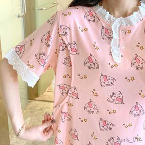 Robes de maternité pyjamas d'alimentation de maternité et vêtements d'été mince robe de maternité vêtements en coton pyjamas à manches courtes