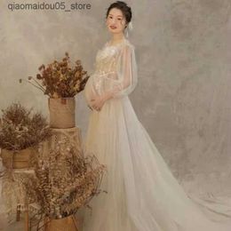 Vestidos de maternidad Propiedades de fotografía Vestido para mujeres embarazadas Utilizado para fotografiar el embarazo Perspectivo de la red coreana Estudio de la foto Props Q240413