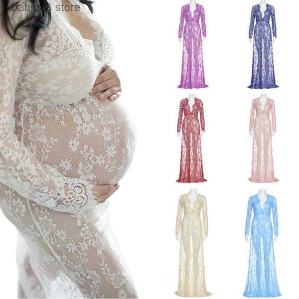 Vestidos de maternidad Tallas grandes 4XL Vestido de encaje de maternidad Mujeres Sexy Maternidad Accesorios de fotografía vestidos maxi Fotografía de lujo Ropa embarazada T230523