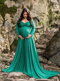 Zwangerschapsjurken Zwangere jurk voor Pography po shoot Vrouwen Zwangerschapskleding Zomer Off Shoulder Lange mouw Lange zwangerschapsjurken 230614