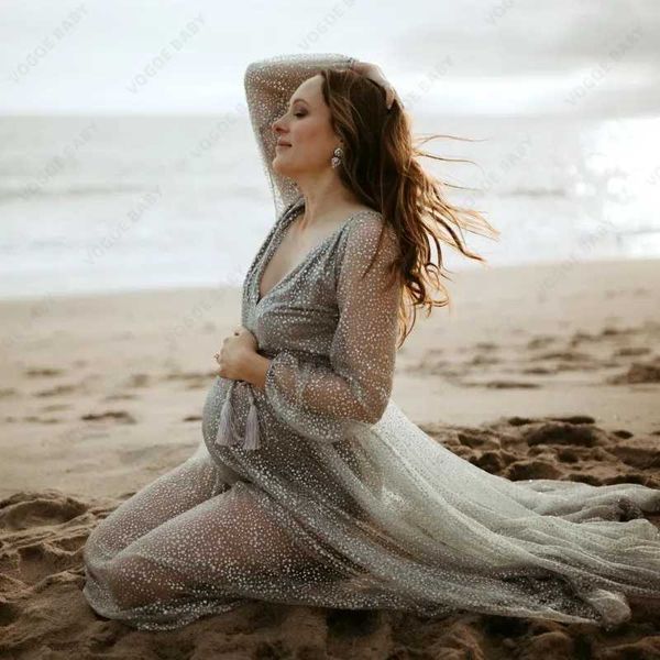 Robes de maternité enceinte femme photographie robe baby shower maxi robe de lace vestiment