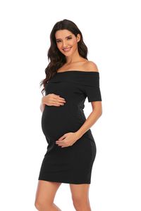 Zwangerschapsjurken Zwangere jurk met korte mouwen grijs 230404