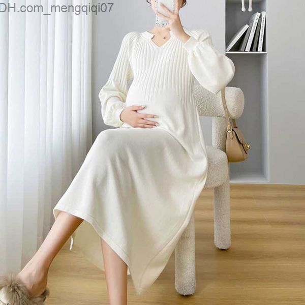 Vestidos de maternidad Mujeres embarazadas Vestido sólido Otoño Invierno Mujeres embarazadas Moda Madre caliente Vestido de lactancia suelta Embarazada Tank Top Z230728