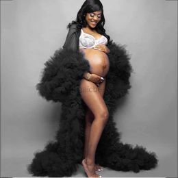 Vestidos de maternidad vestidos de baby shower femeninos sexy tul mata reproducción de fotos ropa larga mujer vestido de embarazo para fotografía vestidos de mujer embarazada 240412