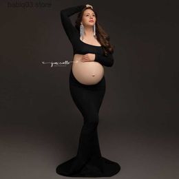Vestidos de maternidad Vestido de maternidad hueco sexy para fotografía Estiramiento Vestido de vientre expuesto Sesión de fotos Accesorios de estudio Ropa Mujeres embarazadas T230523