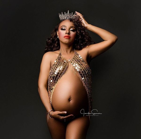 Robes de maternité Sexy Maternity Pography Props Robes de maternité pour Po Shoot Robe de grossesse Déesse Crystal Crown Bandeau Accessoires 230724