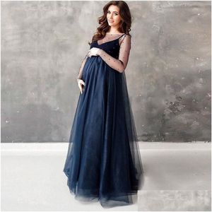 Zwangerschapsjurken Leuk Voor Babyborrels Feest Lange Zwangerschap Poshoot Prop Mesh Dames Pography Maxi-jurk Drop Delivery Kinderbenodigdheden Dhhby