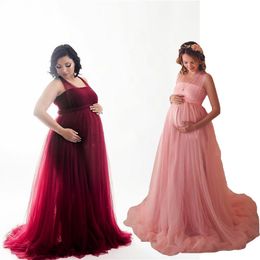 Robes de maternité Tulle pour Po Shoot grossesse queue Robe pographie Robe Maxi Robe de bal robes 230320