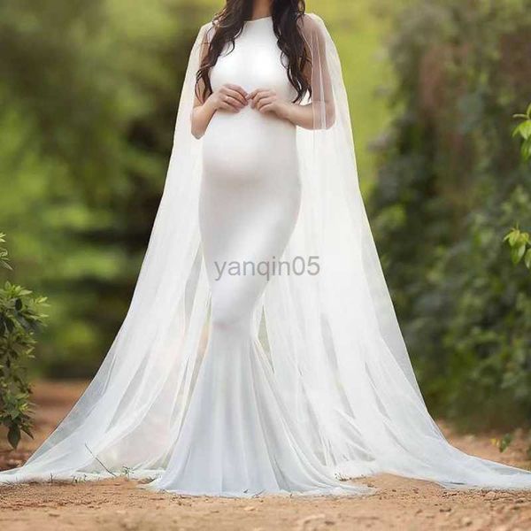 Robes de maternité robe de grossesse de mariage pour la photographie automne mode vêtements de maternité sans manches pour photoshoot robe longue ajustée HKD230808