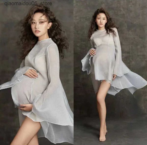 Robes de maternité Femmes Photographie Propytes Perspective Robe enceinte Elegant Enceinte Robe Studio Shoots Clothing Photos Prophes Q240413