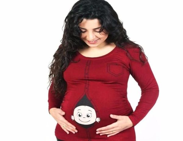 Maternité drôle bébé chargement t-shirts t-shirts enceintes à manches longues