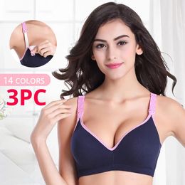 Maternité Intimates 3 Pcs Maternité Allaitement Bras Allaitement Femmes Enceintes Coton Sommeil Sous-Vêtements Grossesse Soutien-Gorge Allaitement Sans Os Vêtements 230223