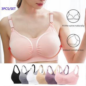 Maternity Intimates 3pcs/Set High Quality Maternity Nursing Bras Cotton Breastfeeding Pregnant Underwear Seamless Large Size Breathable Bra Push Up 230414