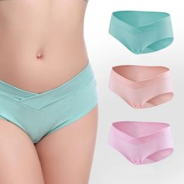 Maternité intimes 3PcsLot culottes coton sous-vêtements enceintes en forme de taille basse courte grossesse femmes slips 231102