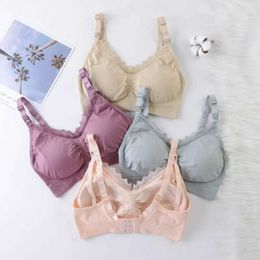 Les intimes de maternité pendant la grossesse Les seins femmes sont nourris avec des sous-vêtements anti-soutien-gorge affaissés dentelle confortable et sexy D240517