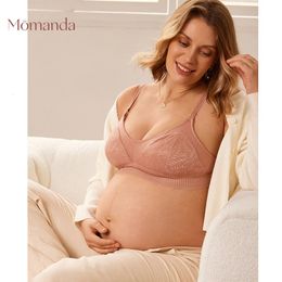 Zwangerschapsintimates MOMANDA Kanten borstvoeding Zwangerschapsvoedingsbeha voor zwangere vrouwen Licht gewatteerde draadloze dubbele riem Lingerie SXL 230927