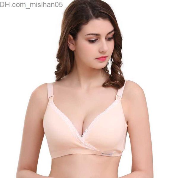 Maternidad Intimates Sujetador de lactancia para mujeres embarazadas sin manos anillo de acero encaje alimentación inalámbrica ropa interior transpirable para dormir Z230731