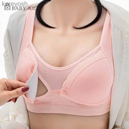 Maternité Intimates Soutien-gorge d'allaitement en pur coton grande taille sans anneau en acier Sous-vêtements de maternité Boucle avant Alimentation Mince Respirant Grossesse Tube Top BraL231017