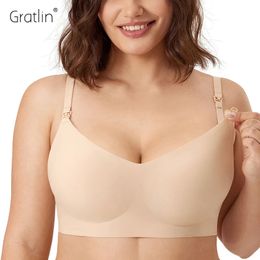 Maternité Intimates Soutien-gorge d'allaitement sans couture pour soutien de l'allaitement Soutien-gorge de sommeil sans fil Maternité sans fil pour femmes enceintes Coussinets mobiles légers 230927