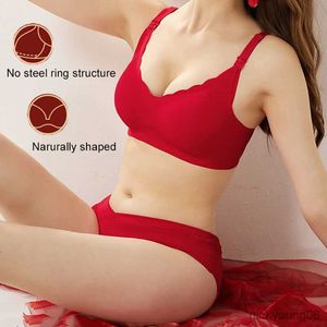 Maternité intimes haut ouverture soutien-gorge ensemble de sous-vêtements grand rouge sans fil taille basse slips nouveau cadeau