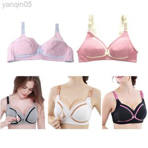 Zwangerschap Intimates vrouwen Zwangerschapsvoeding Verpleging Bra Zwangerschap Open voorkant Buckle Breast Feeding Bralette draadloos licht opgevuld onderkleding HKD230812