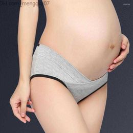Maternité intimes culottes pour femmes maternité sous-vêtements en coton pour femmes taille basse culotte de soutien Shorts grande taille culotte en forme de U enceinte confortable slip Z230801