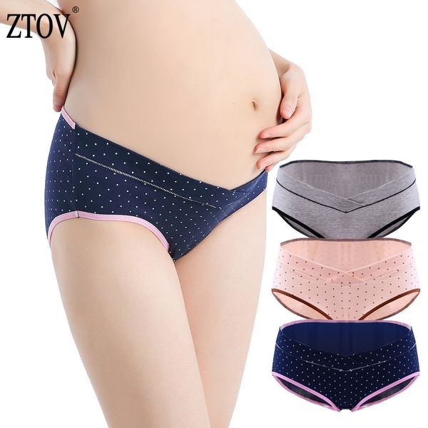 Maternité Intimates ZTOV 3PCSLot Culotte de sous-vêtement de maternité pour femmes enceintes Vêtements de grossesse Culotte taille basse en forme de U Intimates XXL 230724