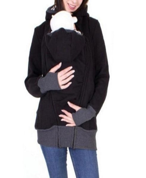 Maternidad canguro mascota sudadera con capucha bolsa invierno abrigos para embarazadas suéter portabebés chaqueta canguro maternidad prendas de vestir exteriores Coat1923174