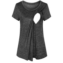 Maternity lactante tops ropa embarazosa camiseta manga larga mujeres mujeres embarazada toca talla s-2xl