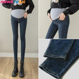 Pantalones de maternidad Ropa Mujer embarazada ropa de embarazo Alto cintura delgada Jeans delgada Grosse Mujeres Emarazada Femme Pantalones