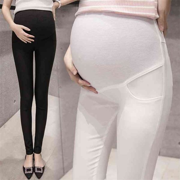 Pantalones lápiz de maternidad para mujeres embarazadas Pantalones pitillo ropa de embarazo ropa de maternidad leggings 210721