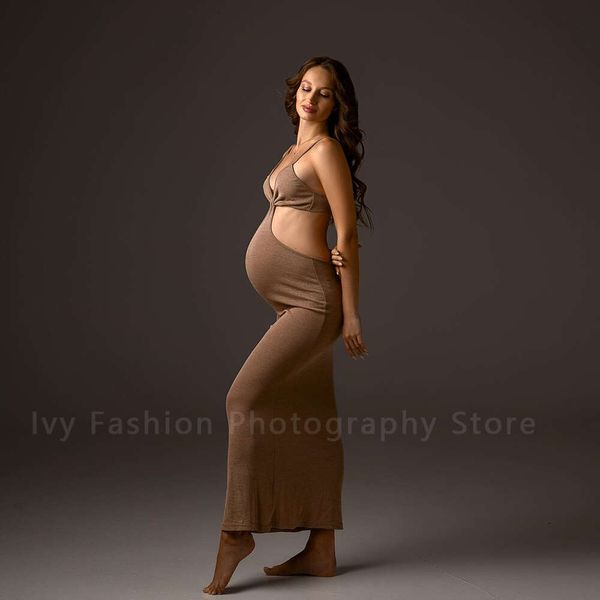 Vestidos de fotografía de maternidad ropa de mujer embarazada con correa de ropa de ropa de sospechón fresco de falda larga moda elegante vestido de fiesta