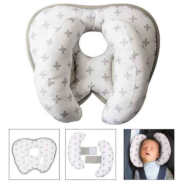 Oreillers de maternité Oreiller de protection pour bébé, siège de voiture de voyage, soutien de la tête et du cou, oreillers réglables pour enfants en forme de U, coussin pour tout-petits de 0 à 3 ans 231016